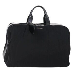 GUCCI Boston Bag Nylon Black Silver 010 1553 0301 Auth bs30950